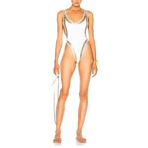 Norma Kamali Studded Marissa Swimsuit L